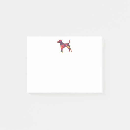 Smooth Fox Terrier Dog Geo Silhouette Multi Post-it Klebezettel (Vorderseite)