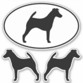 Smooth Fox Terrier Dog Silhouetten Vinyl Stickers Aufkleber (Vorderseite)
