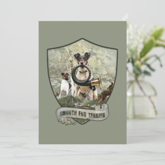 Smooth Fox Terrier Einladung (Stehend Vorderseite)