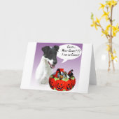 Smooth Fox Terrier Halloween Candy Karte (Gelbe Blume)