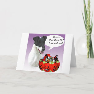 Smooth Fox Terrier Halloween Candy Karte