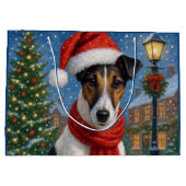 Smooth Fox Terrier Holiday  Große Geschenktüte (Rückseite)