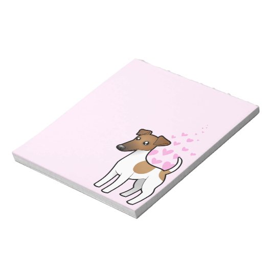 Smooth Fox Terrier Liebe Notizblock (Rotiert)