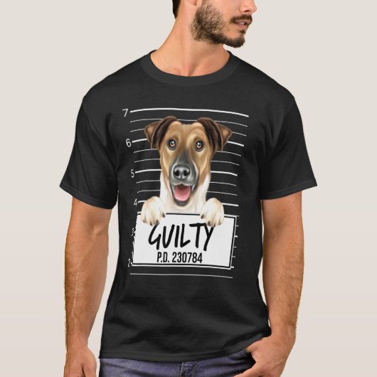 Smooth Fox Terrier Mugshot Guilty Dog T-Shirt (Vorderseite)
