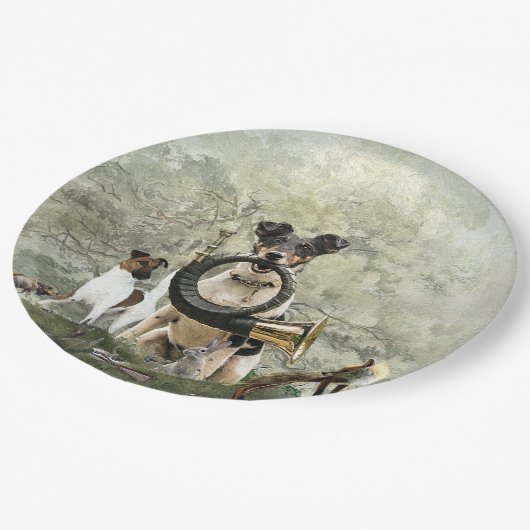 Smooth Fox Terrier Pappteller (Schrägansicht)