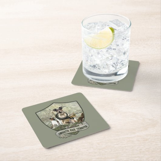 Smooth Fox Terrier Rechteckiger Pappuntersetzer (Vor Ort)