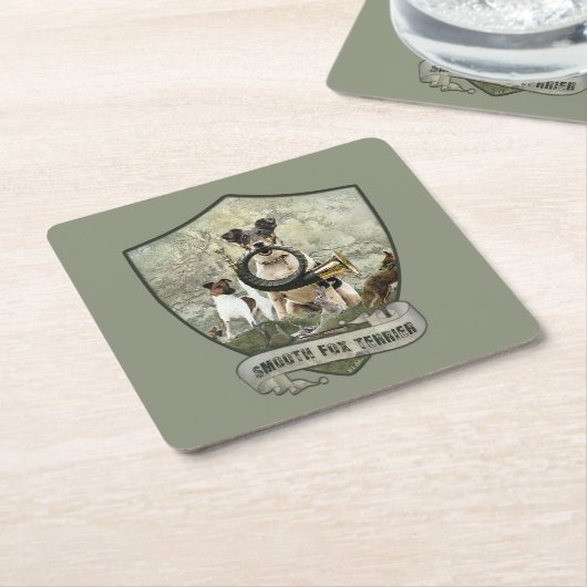 Smooth Fox Terrier Rechteckiger Pappuntersetzer (angewinkelt)