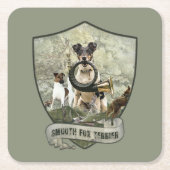 Smooth Fox Terrier Rechteckiger Pappuntersetzer (Vorderseite)