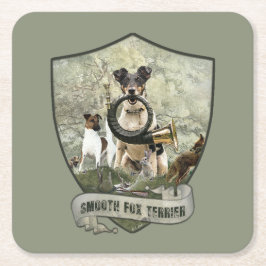 Smooth Fox Terrier Rechteckiger Pappuntersetzer