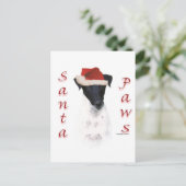 Smooth Fox Terrier Santa Paws Feiertagspostkarte (Stehend Vorderseite)