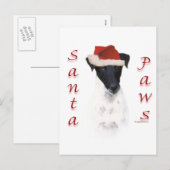 Smooth Fox Terrier Santa Paws Feiertagspostkarte (Vorne/Hinten)