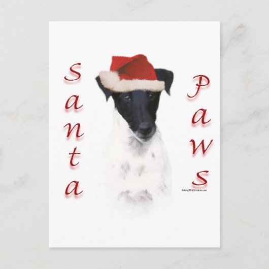 Smooth Fox Terrier Santa Paws Feiertagspostkarte (Vorderseite)
