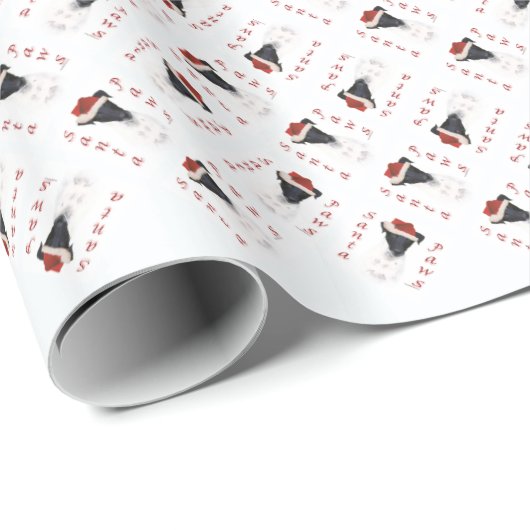 Smooth Fox Terrier Santa Paws Geschenkpapier (Rolleneckpunkt)