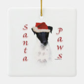 Smooth Fox Terrier Santa Paws Keramikornament (Rückseite)