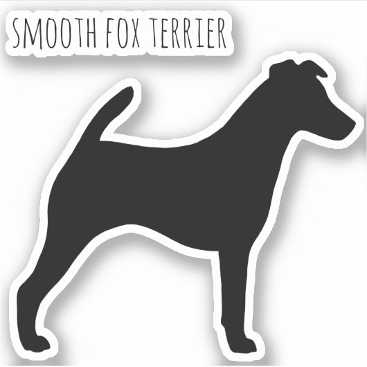 Smooth Fox Terrier Silhouette Hundebügel Sticker (Vorderseite)