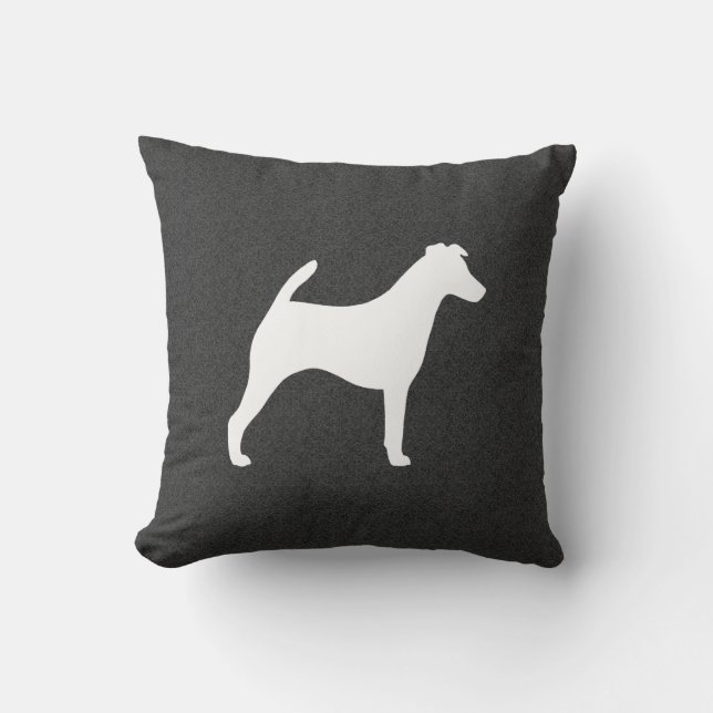 Smooth Fox Terrier Silhouette Kissen (Vorderseite)