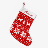 Smooth Fox Terrier Silhouetten Hunde Holiday Red Kleiner Weihnachtsstrumpf (Vorderansicht (hängend))