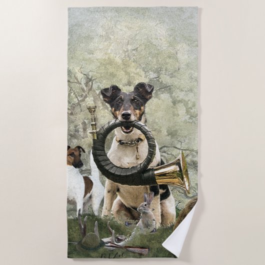 Smooth Fox Terrier Strandtuch (Vorderseite)