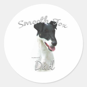 Smooth Fox Terrier Vater 2 Runder Aufkleber