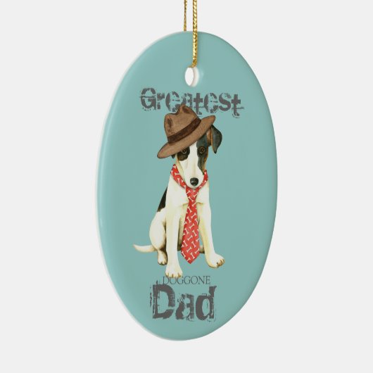 Smooth Fox Terrier Vater Keramik Ornament (Rechts)