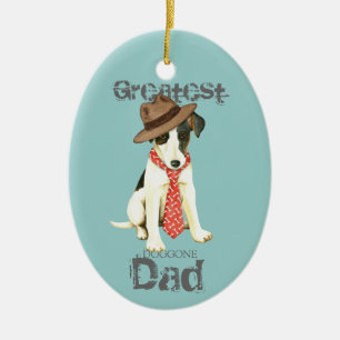 Smooth Fox Terrier Vater Keramik Ornament