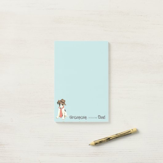 Smooth Fox Terrier Vater Post-it Klebezettel (Auf Schreibtisch)