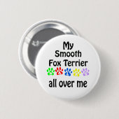 Smooth Fox Terrier Walks Design Button (Vorne & Hinten)
