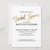 Smooth Gold Ombre Brautparty Typografie Einladung (Vorderseite)