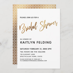 Smooth Gold Ombre Brautparty Typografie Einladung