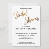 Smooth Gold Ombre Brautparty Typografie Einladung (Vorderseite)