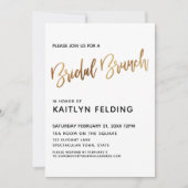 Smooth Gold Ombre Bridal Brunch Typografie Einladung (Vorderseite)