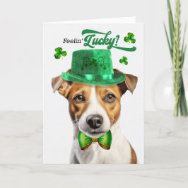 Smooth Jack Russell Dog Lucky St Patrick's Day Feiertagskarte