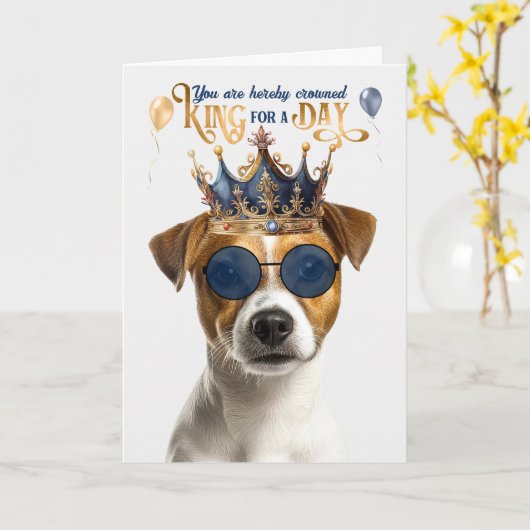 Smooth Jack Russell King for Day Funny Birthday Karte (Gelbe Blume)
