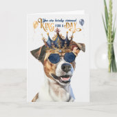 Smooth Jack Russell King für Day Funny Birthday Karte (Vorderseite)