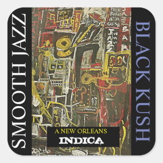 SMOOTH JAZZ BLACK KUSH QUADRATISCHER AUFKLEBER