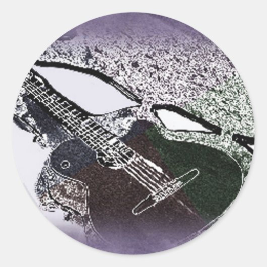Smooth Jazz Guitar Runder Aufkleber (Vorderseite)