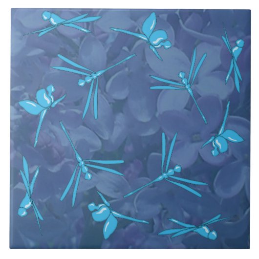 Smooth Light Blue Dragonfly Fliese (Vorderseite)