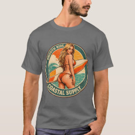 Smooth Ride Coastal Supply | Surf Pin-up Grafik T-Shirt