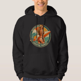 Smooth Ride Coastal Supply | Surf Pin-Up Graphic Hoodie