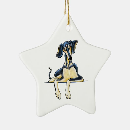 Smooth Saluki Emil Keramikornament (Rechts)