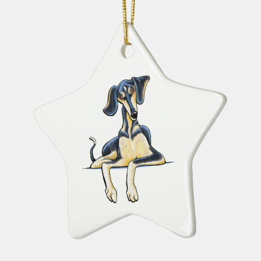 Smooth Saluki Emil Keramikornament (Links)
