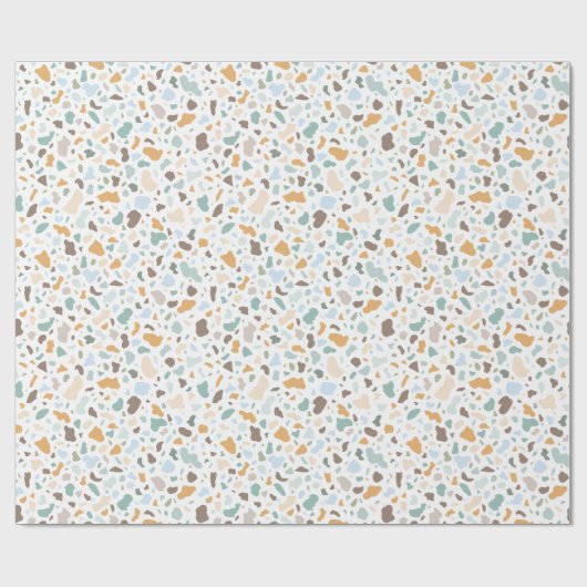 Smooth Stones Terrazzo Muster Geschenkpapier (Flach)