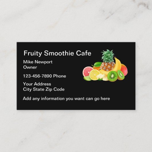 Smoothie Cafe Thema Modern Visitenkarte (Vorderseite)