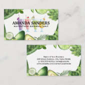 Smoothie Drinks | Grüne Blätter Gemüse Visitenkarte (Vorne/Hinten)
