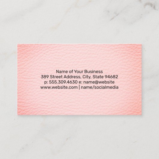 Smoothie Drinks | Rosa Leder Visitenkarte (Rückseite)