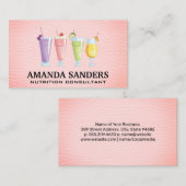 Smoothie Drinks | Rosa Leder Visitenkarte (Vorne/Hinten)