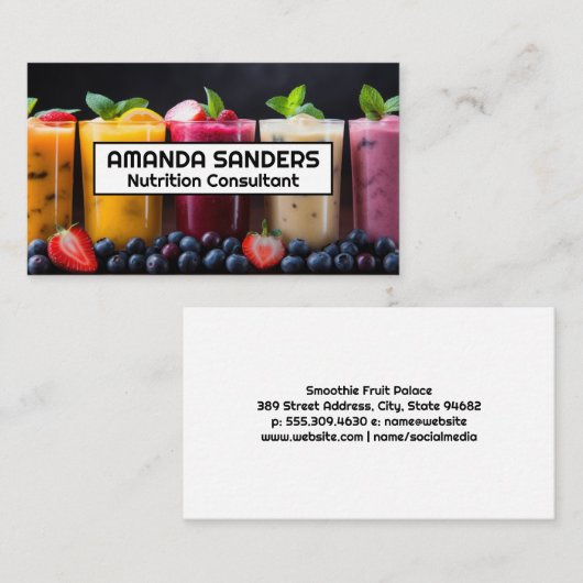 Smoothie Glasses | Obst Visitenkarte (Vorne/Hinten)