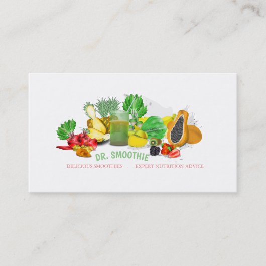 Smoothie Health Food Nutritionist Business Card Visitenkarte (Vorderseite)