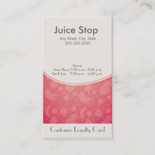 Smoothie & Juice Bar Business Card Treuekarte