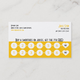 Smoothie & Juice Bar Business Card Treuekarte